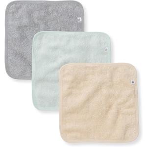 Burt's Bees Baby Infant Washcloths, 100% Organic Cotton, Soft and Super Absorbent Knit Terry & Woven Terry Wash Cloth (3-Pack)