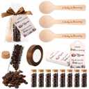 Gandeer 10 Set Coffee Baby Shower Favors Gifts for Guest Spoon Glass Jar