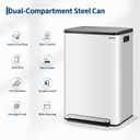 13 Gallon Trash Can Kitchen Garbage Bin with Removable Inner Buckets 50L Stainless Steel Step-on Metal Large Waste Cans with Soft Close Lid White