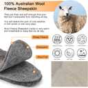 riemot Womens Sheepskin Wool Insoles, 100% Australian Wool Fleece Upper, 15mm Thick Warm Winter Boot Inserts, Cozy Replacement Insoles for Snow Boots, Slippers & Roomy Shoes Grey EU40/US9 (Gray)