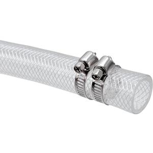 1/2" ID x 3/4" OD - 10 Ft High Pressure Braided Clear PVC Vinyl Tubing Flexible Tube, Heavy Duty Reinforced Hose Tubing