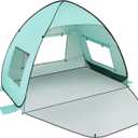 TOBTOS UPF 50+ Pop Up Beach Tent, Easy Set Up Beach Umbrella, Sun Shelter for 2-3 People UV Protection Portable Sunshade, Baby Canopy Cabana, Lightweight with Carry Bag, 78"L x 59"W x 53"H