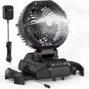 Portable Misting Fan for Outdoors Patios - 30000mAh Rechargeable Battery Powered Camping Fan, 4 Spray Mister with Timer, Fits 10-13" Bucket, 4 Speed, 90 Auto Oscillation for Garden Sports Travel Golf