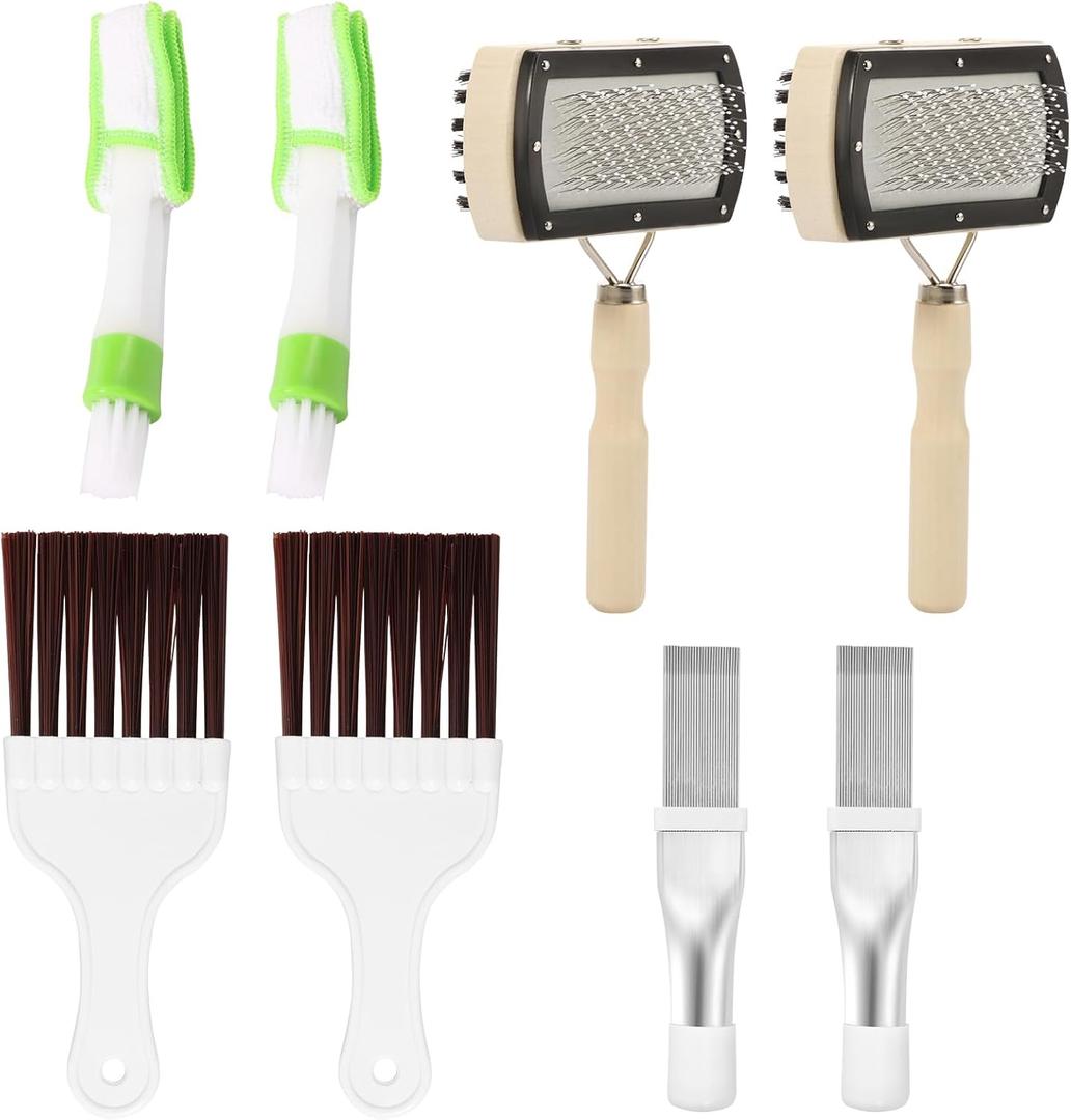 8Pcs Condenser Fin Cleaning Brush Versatile Assorted Style AC Coil Cleaner for Air Conditioner Refrigerator Automotive