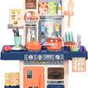 cossy Kids Play Kitchen,Toddler Kitchen with Sound and Light,Cooking Stove with Steam,Play Food Toy and Kitchen Accessories,Play Kitchen for Toddlers,Blue