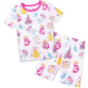 babee Reshinee Bamboo Viscose Toddler Unicorn Mermaid Girls Kids Pajamas Short Sleeve Summer Cool Snug fit Pjs 4-5T (Purple)