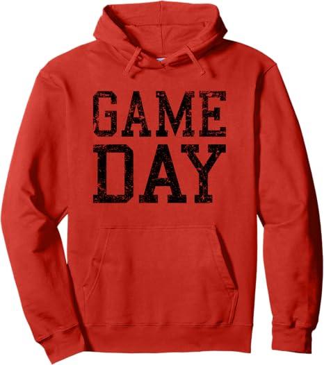 Vintage Game Day Game Day Sports Fan Pullover Hoodie, Size L