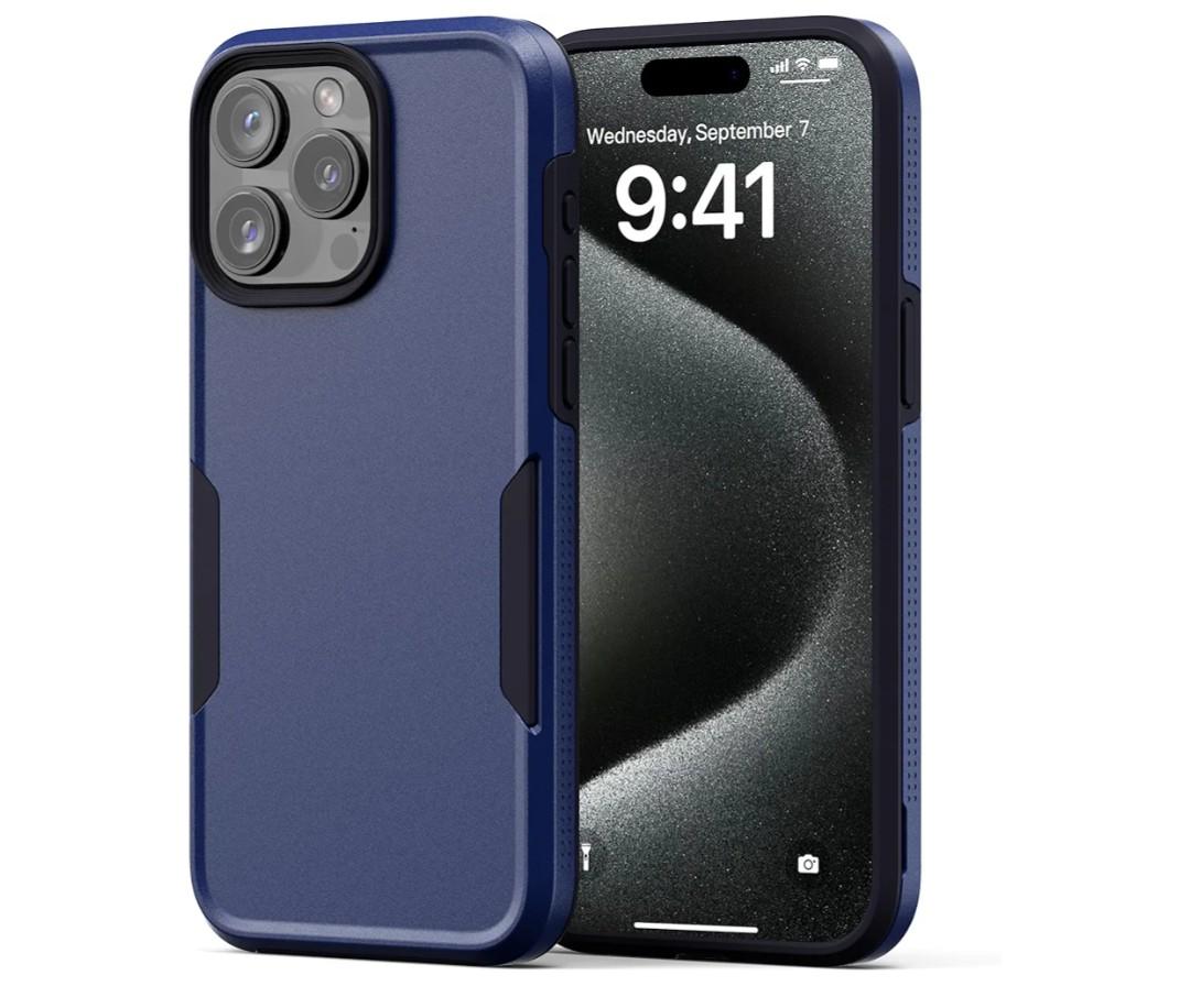 NTG【2023 New Designed for iPhone 15 Pro Max Case, Heavy-Duty Tough Slim Shockproof [2 Layer Structure][Military Grade Protection] Phone Case for iPhone 15 Pro Max(6.7 Inch), Cobalt Blue, Pack Of 5