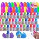 36 Pack Prefilled Easter Eggs with Toys Mini Bubble Wands Inside, Kids Easter Basket Stuffers with Bubble Blowing Toys Gifts for Kids Boys Girls Party Favors Egg Hunt Supplies