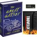Book Safe with Combination Lock, Hidden Safe (9.5 x 6.2 x 2.2 Inch) with Fireproof Bag, Secret Diversion Safe, Hollow Book Box Hidden Storage, Money Safe Box for Cash (GREAT GATSBY) (Large)