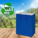 Toovip 50 Pack 8x4.75x10 Inch Medium Royal Blue Kraft Paper Bags with Handles Bulk, Gift Wrap Bags for Favor Grocery Retail Party Birthday Shopping Business Goody Craft Merchandise Take Out sacks