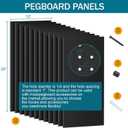 12 Pack 12-Inch X 24-Inch Metal Pegboard Wall Panels, Peg Boards for Garage Tool Storage (Black)