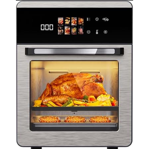 18QT Large Air Fryer Oven with Touch Screen Display, 10-in-1 Air Fry, Roast, Bake, Broil, Dry, Frozen, Proof Combo with Window, Family-Size, Multi-Function, Healthy Cooking 120V