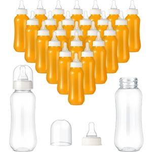 Norme 24 Pcs 9.5 oz Plastic Bottles Chug Shower Game Party Favors for Shower Decorations Gender Reveal Gifts (White)