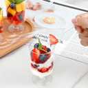 60 Pack 3 Oz Mini Dessert Cups Disposable Appetizer Cup Goblet,Pedestal Clear Plastic Wine Glasses Parfait Appetizer Cups Serving Bowls for Tasting Party, Wedding, Birthday