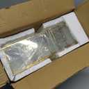 ELLDOO 5 Slots Clear Glass Storage Box, Gold Jewelry Makeup Display Organizer Case, Decorative Tower Box Storage for Trinket Perfume Lipstick Figure Statue Toy Display