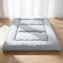 Japanese Floor Mattress Full Size, 4" Thick Futon Mattress, Gray