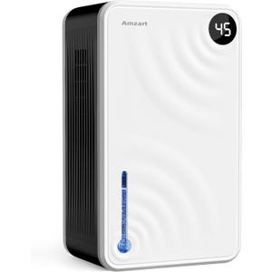 Dehumidifier, Dehumidifiers for Home (1000 sq.ft), 98 OZ Dehumidifier for Basement Bathroom Bedroom, Auto Shut Off Dehumidifiers, Timer Setting, Digital Display, Drain Hose, 7 Colors Light, White