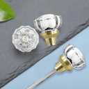 Glass Door Knobs InteriorMortise Style Fluted Crystal Antique Door Knobs Replacement Setfor Home Interior (Gold, 2 Pack)