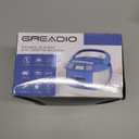 Greadio Boombox CD Player Cassette Player Combo, Boom Box Portable CD Players for Home with Bluetooth, Support AM FM Radio/Remote Control/AUX/USB/Earphone, AC/Battery Operated, LCD Display (Blue)