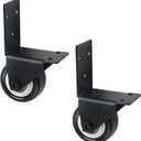 Crapyt 2 PCS Side Mount Casters Swivel Caster Wheels Black Luggage Wheels Replacement 2.4"4.41" L Bracket Casters for Carts, Furniture, Doors
