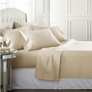 Danjor Linens Bed Sheet Set Queen Size for Hot Sleepers, Hotel Premium Sheets with 4 Pillowcases, Lightweight Brushed Microfiber Deep Pockets, Breathable Cooling 6 Piece Bedding Sets, Cream Danjor Linens Bed Sheet Set Queen Size for Hot Sleepers, Hotel Premium Sheets with 4 Pillowcases, Lightweight Brushed Microfiber Deep Pockets, Breathable Cooling 6 Piece Bedding Sets, Cream