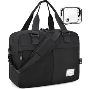 40x30x15cm Personal Item Travel Bag 16x12x6 Under-seat Carry on Bags for Airplanes 20L Expandable 30L Lightweight Duffle Bag Weekender Bags with Wet Pocket for Gym Overnight Hospital Black, 15.8 x 7.9 x 11.8 inches