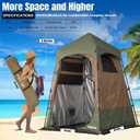 PORAYHUT Camping Shower Tent, 86.6" Extra Tall Privacy Tent for Outdoor Toilet & Changing,30s Instant Setup Portable Room with 20L Solar Shower Bag,UV Protection,Heavy Duty for Beach Hiking, 63" X 63" X 86.6"