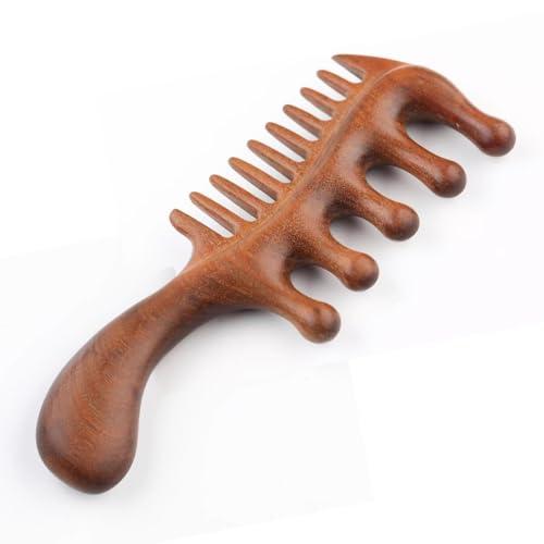 2 in 1 Wooden Comb for Scalp Massage Hair Growth, Wide & Fine Tooth Comb for Stress Relief, Gua Sha, Styling Hair, Scalp Massager Tool Upgrade broken