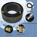 POHIR Pressure Washer Hose 50 ft with 3/8 Inch Quick Connect, Kink Resistant High Tensile Wire Braided, with 2 pcs M22 14mm Adapter Set, 4200 PSI Power Washer Hose