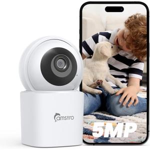 3K Security Camera Indoor,360 WiFi Camera for Home Security,Pan/Tilt,2.4/5 GHz Pet/dog/baby Camera with phone app,Night Vision, 2-Way Audio, 24/7,SD/Cloud Storage,Works with Alexa&Google Home (3K 5G)
