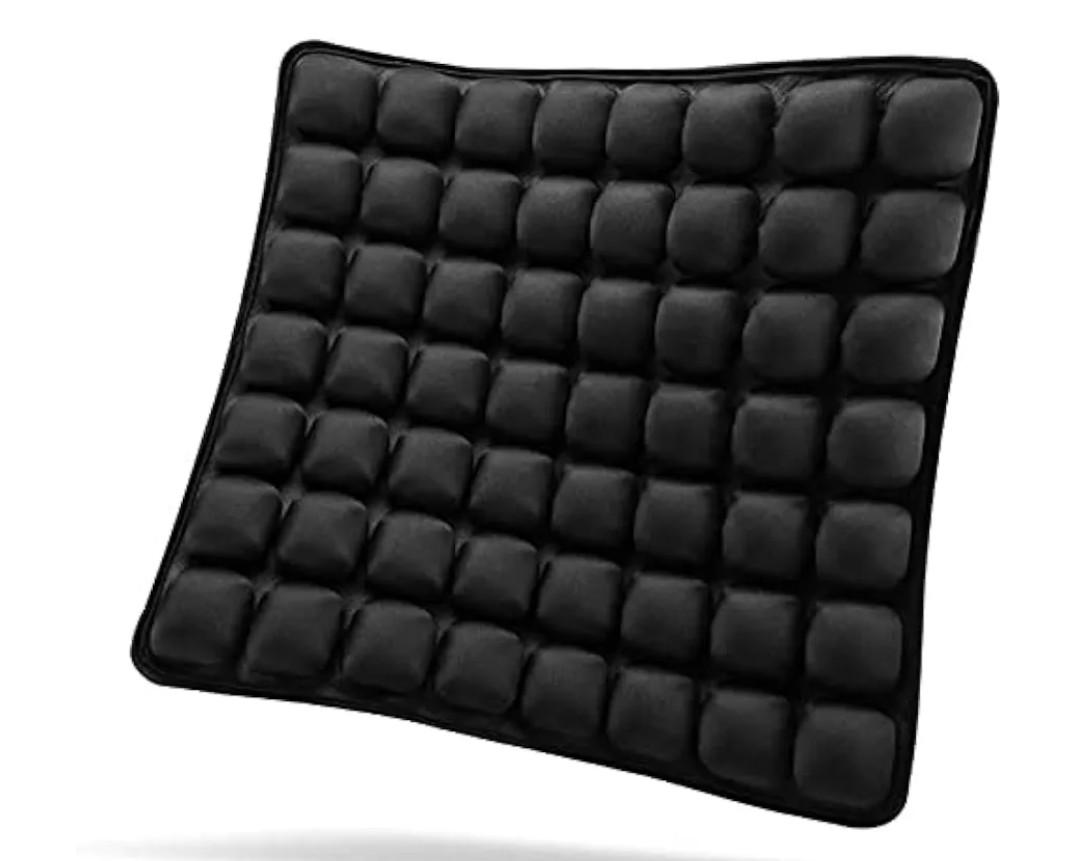 SUNFICON Air Cushion Inflatable Chair Air Seat Cushion Car Portable Breathable Comfort Cushion Office Wheelchair Pad Orthopedics Pain Pressure Relief Cushion Camping Seat Mat 18 x 16 x1 in Black
