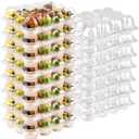 TWOWYHI 12 Counts x 15 Sets Cupcake Containers 12 Count Cupcake Boxes Plastic Cupcakes Carrier Holders for Clear Plastic Disposable Cupcakes Containers with Detachable Tall Dome Lid