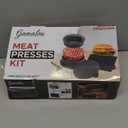 Smashed Burger Press BBQ Kit: 7" Round & 8.2x4.3 Rectangle Cast Iron Bacon Press, 3 in 1 Patty Maker, Spatula 6x5, Burger Press Griddle Set for Blackstone, Traeger, Grills, Fry Pan