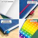 Clever Fox Dotted Journal 2.0 Compact Planning and Sketching Dot Grid Notebook 120 GSM Thick, No-Bleed Paper Planner with Pen Loop, Pocket, Ribbons, Stickers A5 - Navy Blue