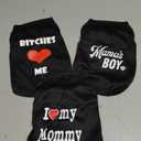 3 Pack Dog Clothes Shirts, Funny Letter Print Pet T Shirts Puppy Clothes for Cats & Small Breeds Summer Dog Outfits (Black), XS