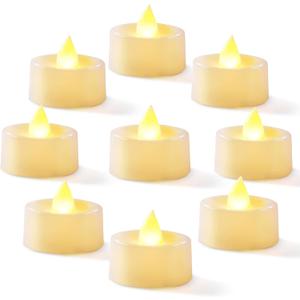 Homemory 24-Pack Flameless LED Tea Lights Candles Battery Operated, 200+Hour Fake Electric Candles TeaLights for Votive, Halloween, Ofrenda, Diya, Wedding Centerpiece Table Decor, Funeral, Christmas (Warm White Light, White Base)