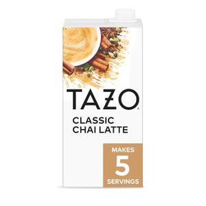 TAZO Classic Chai Latte, Black Tea Concentrate, Easy-to-Serve Caffeinated Chai Tea for Everyday Lattes, Mocktails and Hot or Iced, 32 oz Carton (32 Fl Oz (Pack of 1))
