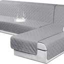 VANSOFY Sectional Couch Covers 100% Waterproof L Shaped Sofa Slipcover 3pcs Reversible Chaise Lounge Cover for Sectional Sofa Furniture Protector Cover for Pets Cat Dog(X-Large, Light Gray)