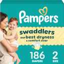 Pampers Baby Diapers - Swaddlers - Size 2, 186 Count, Ultra Absorbent Disposable Infant Diaper