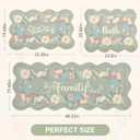 3 Pcs Flowers Kitchen Rug Set, Coquette Room Carpet Decor Bathroom Runner Rugs Soft Floral Bath Mat, Non Skid Romantic Rose Flower Area Rugs for Bath, Bedroom and Living Room