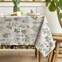 Horaldaily Spring Tablecloth 6084 Inch Rectangular, Watercolor Wildflowers Floral Herbs Washable Table Cover for Party Picnic Dinner Decor