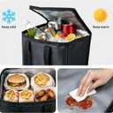 PoVwlty Rubber Beach Bag with Insulated Cooler,Waterproof Tote for Summer, (BLACK, Medium)