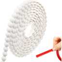 Leinuosen Flexible Molding Trim Peel and Stick for Walls 10ft Decorative Bead Pearl DIY Wall Trim for Bathroom Mirror Frame Border Backsplash Tile Ceiling Cabinet TV Wall Edge (White, 10ft /15 mm)