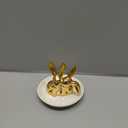 Bunny Ceramic Rabbit Jewelry Holder Dish - Trinket Tray for Rings, Earrings, Necklace Organizer, Wedding Engagement Ring Holder (Golden)