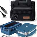 Electric Lunch Box Food Heater 80W Heated LunchBoxes for Adults Work/Car/Truck/Home, 1.8L Portable Food Warmer Heating Lunchbox with Insulated Lunch Bag 12V 24V 110V