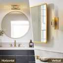 Brass Bathroom Vanity Wall Sconces, Glass Tube Wall Sconces, 24 Inch Horizontal or Vertical Linear Wall Sconces,Gold Vanity Light, Bathroom Wall Sconce, E26 Bulb Included, 1 Pack