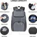 Bosynoy Bowling Backpack, Bowling Ball Bag Totes for Single Ball with Shoe Compartment & Foam Padded, Fits Shoes Up to US Mens Size 16, Grey