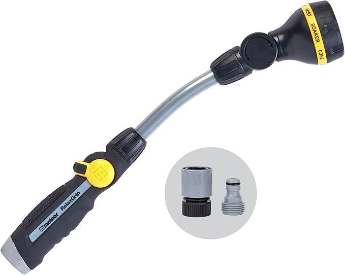 Melnor Pattern 16" Pivoting Wand Bundle, Metal, Black, Yellow