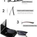 SKYOAK Unbreakable Evolved Folding Reading Sunglasses Women Men Blue Light Blocking Anti UV Eyestrain Foldable Portable Compact Lens Sun Readers Upgraded Metal Case Pocket Computer glasses 2.5 BLACK